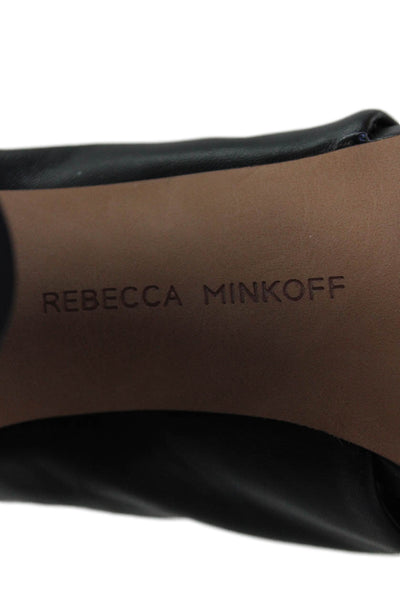 Rebecca Minkoff Womens Block Heel Twisted Slingback Sandals Black Leather 7.5M