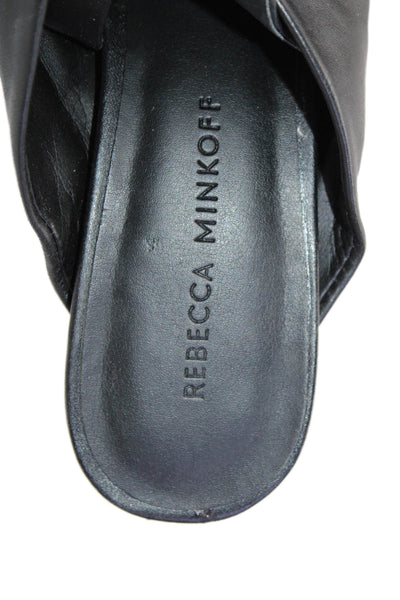 Rebecca Minkoff Womens Block Heel Twisted Slingback Sandals Black Leather 7.5M