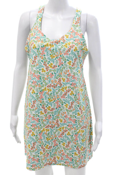 J Crew Women Tank Sundress Green Floral Sleeveless Short Size M