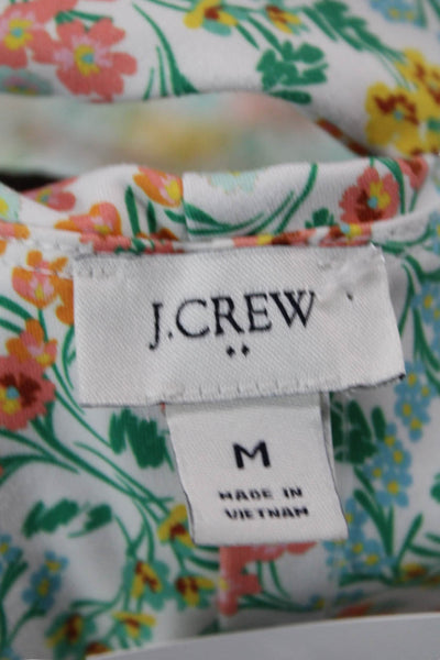 J Crew Women Tank Sundress Green Floral Sleeveless Short Size M