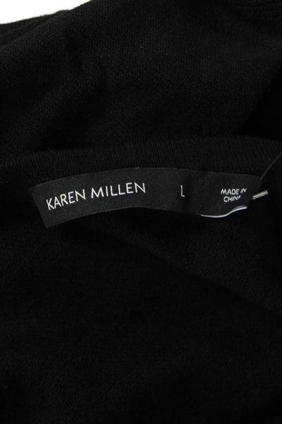 Karen Millen Unisex Black Pullover Sweater Round Neck Long Sleeve Button Size L