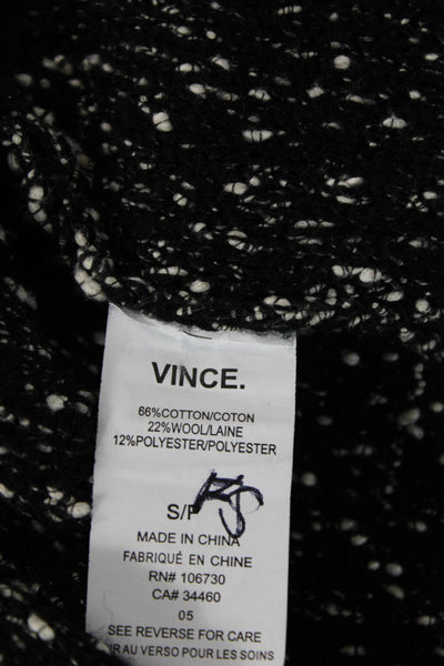 Vince Unisex Black Cotton Wool Sweater Round Neck Long Sleeve Size S