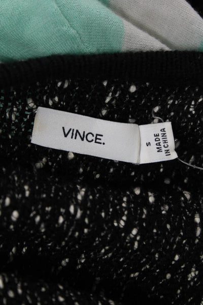 Vince Unisex Black Cotton Wool Sweater Round Neck Long Sleeve Size S