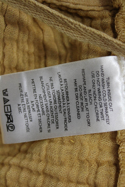 Free People Womens Cropped Camisole V-Neck Tan 100% Cotton Boho Size L