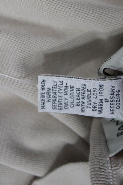 Banana Republic Women Basic Cotton Crew Neck T-Shirt Beige Size XL