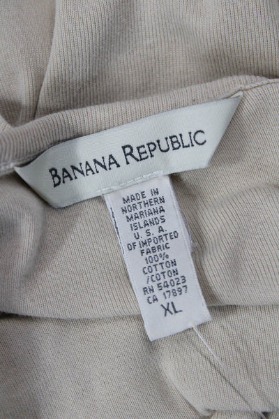 Banana Republic Women Basic Cotton Crew Neck T-Shirt Beige Size XL