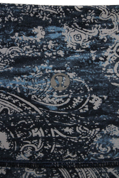 Lululemon Women Dark Blue Paisley Ankle Leggings Nylon Blend Size 6