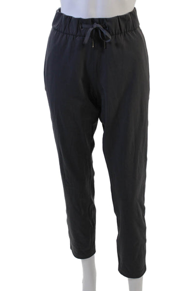 Lululemon Women Ankle Jogger Sweatpants Gray Drawstring Nylon Blend Size 6