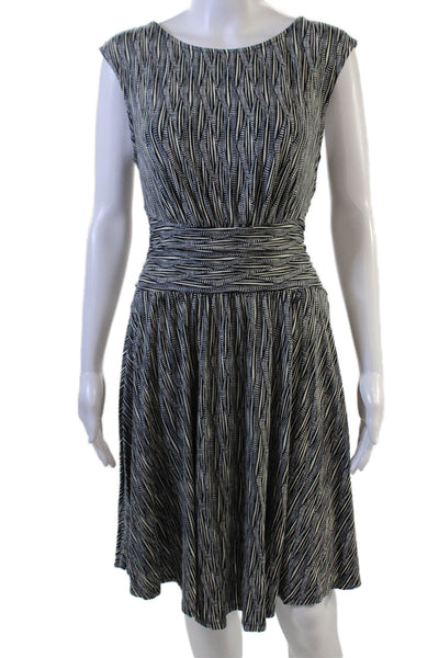 Moulinette Soeurs Anthropologie Women Black Geometric Fit & Flare Dress Size S