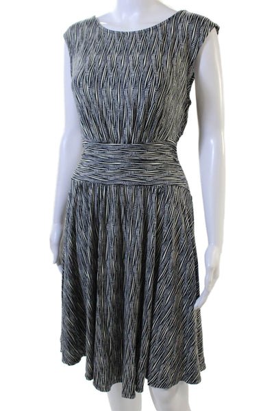Moulinette Soeurs Anthropologie Women Black Geometric Fit & Flare Dress Size S