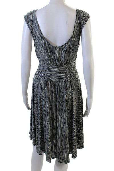 Moulinette Soeurs Anthropologie Women Black Geometric Fit & Flare Dress Size S