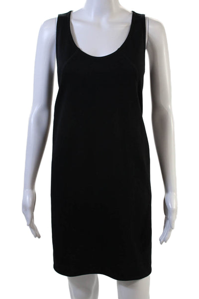 Worth New York Women Black Shift Tank Dress 3/4 Sleeve Zip Size 10