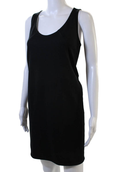 Worth New York Women Black Shift Tank Dress 3/4 Sleeve Zip Size 10