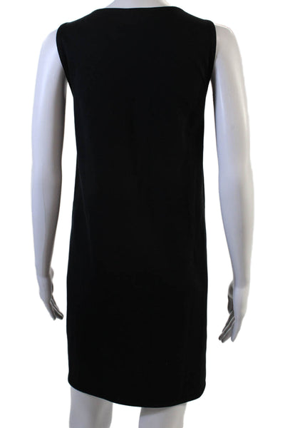 Worth New York Women Black Shift Tank Dress 3/4 Sleeve Zip Size 10