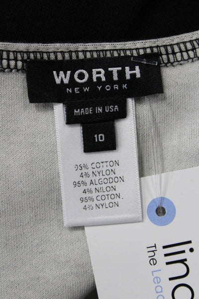 Worth New York Women Black Shift Tank Dress 3/4 Sleeve Zip Size 10