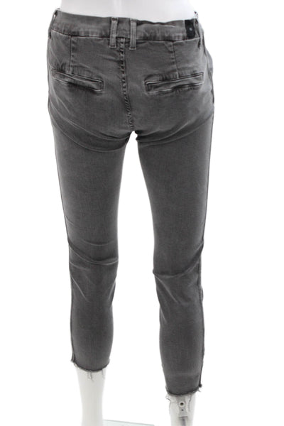 NSF Women Gray Cropped Ankle Pants Mid Rise Button Size 27