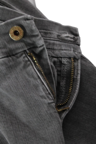 NSF Women Gray Cropped Ankle Pants Mid Rise Button Size 27