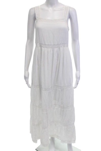 Aura Women Maxi Sundress Square Neck Sleeveless Boho White Size XS