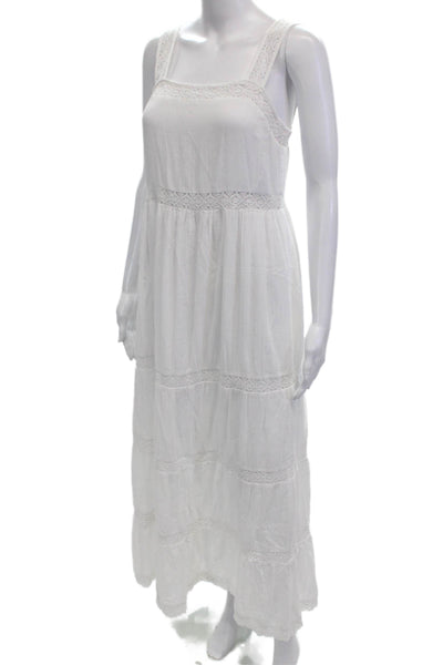 Aura Women Maxi Sundress Square Neck Sleeveless Boho White Size XS