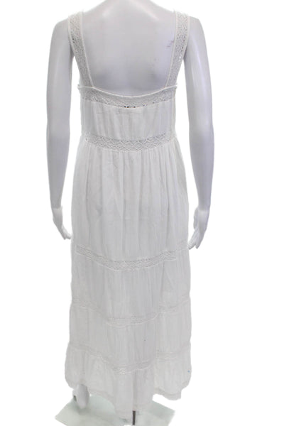 Aura Women Maxi Sundress Square Neck Sleeveless Boho White Size XS