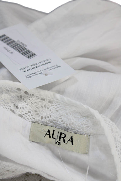 Aura Women Maxi Sundress Square Neck Sleeveless Boho White Size XS