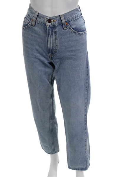 Levis Unisex Straight Cropped Jeans Light Blue Size 23