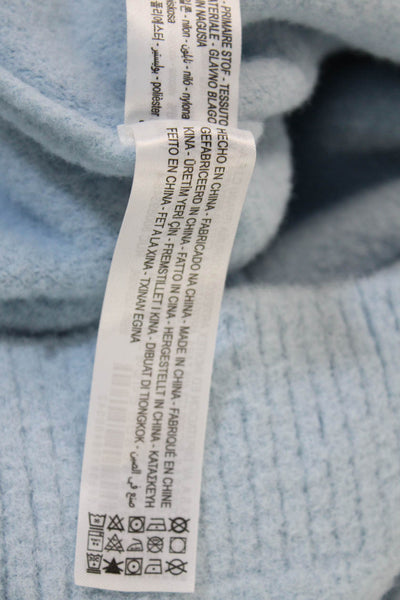 Zara Womens Light Blue Pullover Sweater Crew Neck Button Size L
