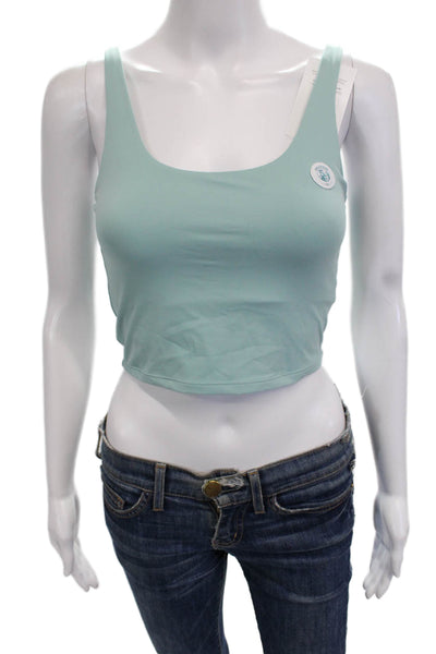 Splits 59 Women Cropped Basic Light Blue Square Neck Tank Size XS