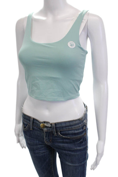 Splits 59 Women Cropped Basic Light Blue Square Neck Tank Size XS
