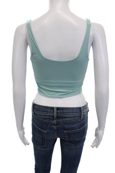 Splits 59 Women Cropped Basic Light Blue Square Neck Tank Size XS
