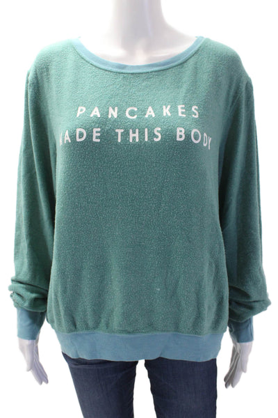 Wildfox Womens Pullover Sweatshirt Green Graphic Funny Size M