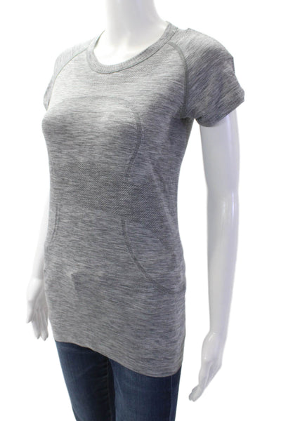 Lululemon Women Gray Basic Short Sleeve Tunic Crew Neck Size S
