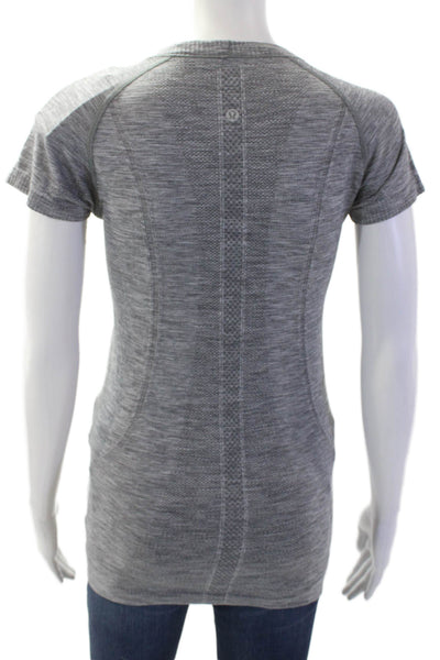 Lululemon Women Gray Basic Short Sleeve Tunic Crew Neck Size S
