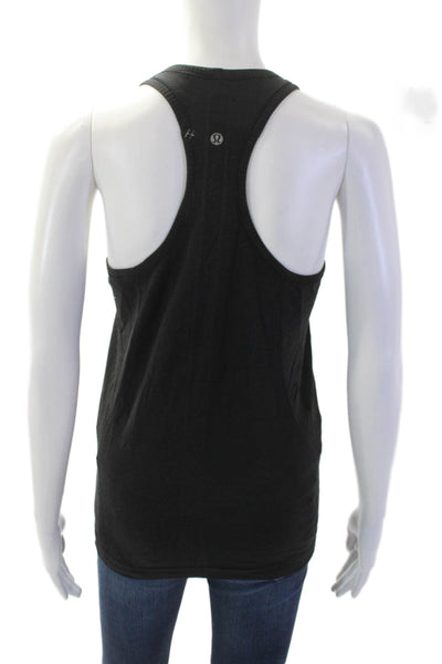 Lululemon Women Black Basic Tank Round Neck Sleeveless Size S