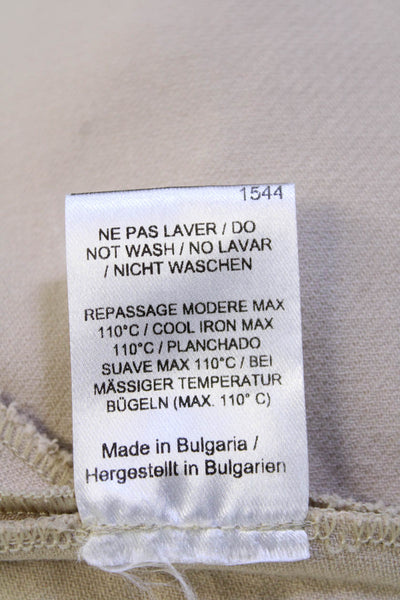 Tara Jarmon Womens Shift Dress Beige Cotton Sleeveless Knee-Length Size 42