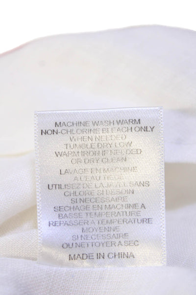 Equipment Femme Women Tunic Blouse White Linen Collared Long Sleeve Boho Size S