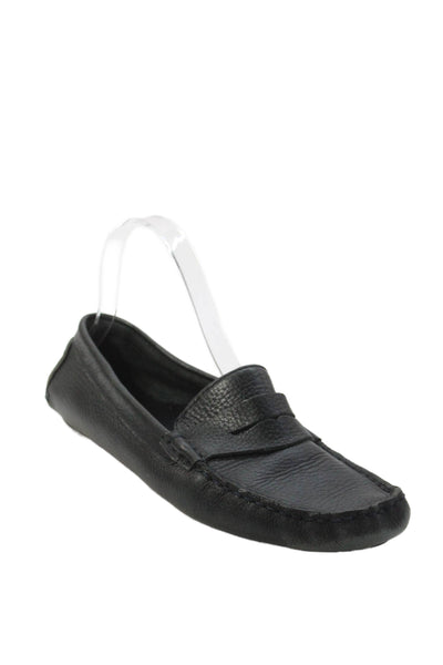 346 Brooks Brothers Mens Leather Slip-On Loafers Black Size 8.5