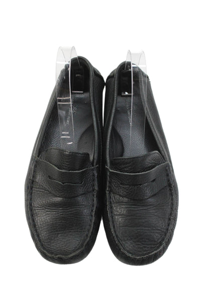 346 Brooks Brothers Mens Leather Slip-On Loafers Black Size 8.5