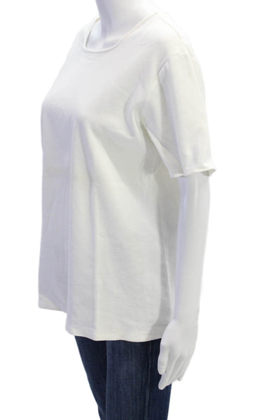 Talbots Womens Basic White T-Shirt Short Sleeve Round Neck Cotton Size XL