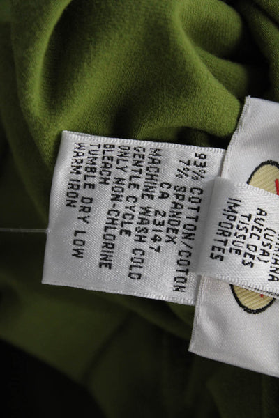 Talbots Women Basic Jersey T-Shirt Green Long Sleeve Round Neck Size XL
