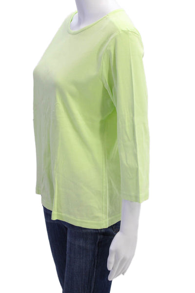 Lilly Pulitzer Women Basic Green Cotton 3/4 Sleeve Round Neck T-Shirt Size XL