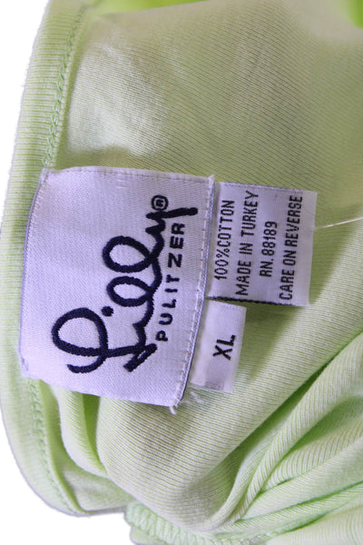 Lilly Pulitzer Women Basic Green Cotton 3/4 Sleeve Round Neck T-Shirt Size XL