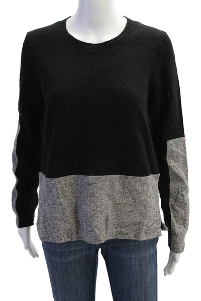 J Crew Women Black Crew Neck Pullover Sweater Classic Size S