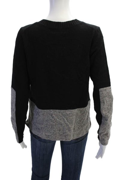 J Crew Women Black Crew Neck Pullover Sweater Classic Size S