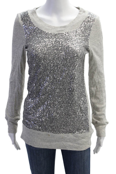 J Crew Womens Gray Crewneck Pullover Sweater Long Sleeve Viscose Blend Size XS