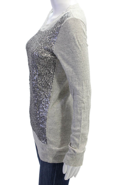 J Crew Womens Gray Crewneck Pullover Sweater Long Sleeve Viscose Blend Size XS