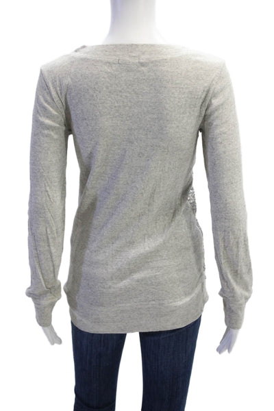J Crew Womens Gray Crewneck Pullover Sweater Long Sleeve Viscose Blend Size XS