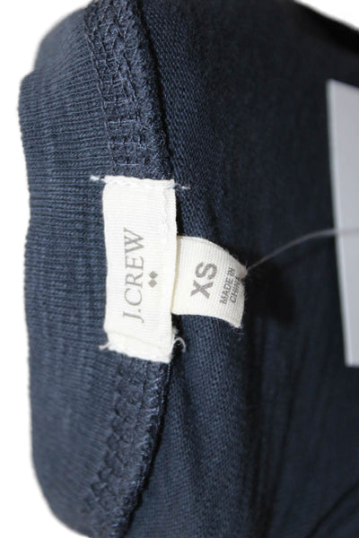 J Crew Womens Pullover Sweatshirt Black Cotton Crew Neck Long Sleeve Size XS