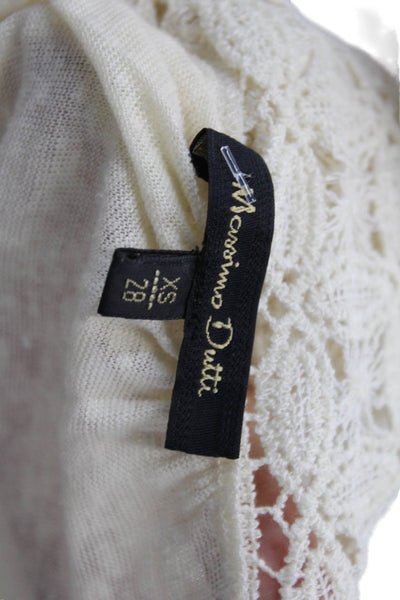 Massimo Dutti Women Beige Lace Basic Sleeveless Tank Round Neck Boho Size XS