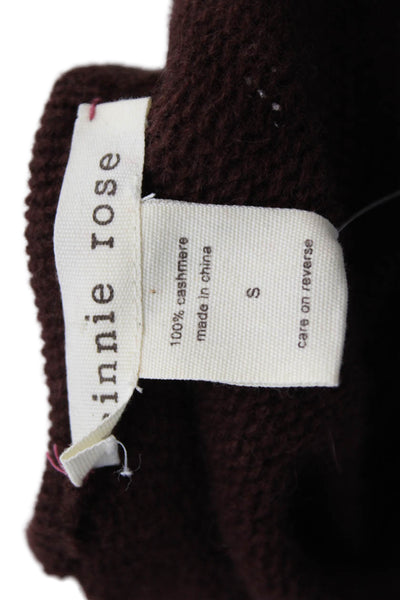 Minnie Rose Women Cashmere Cardigan Brown Long Sleeve Size S